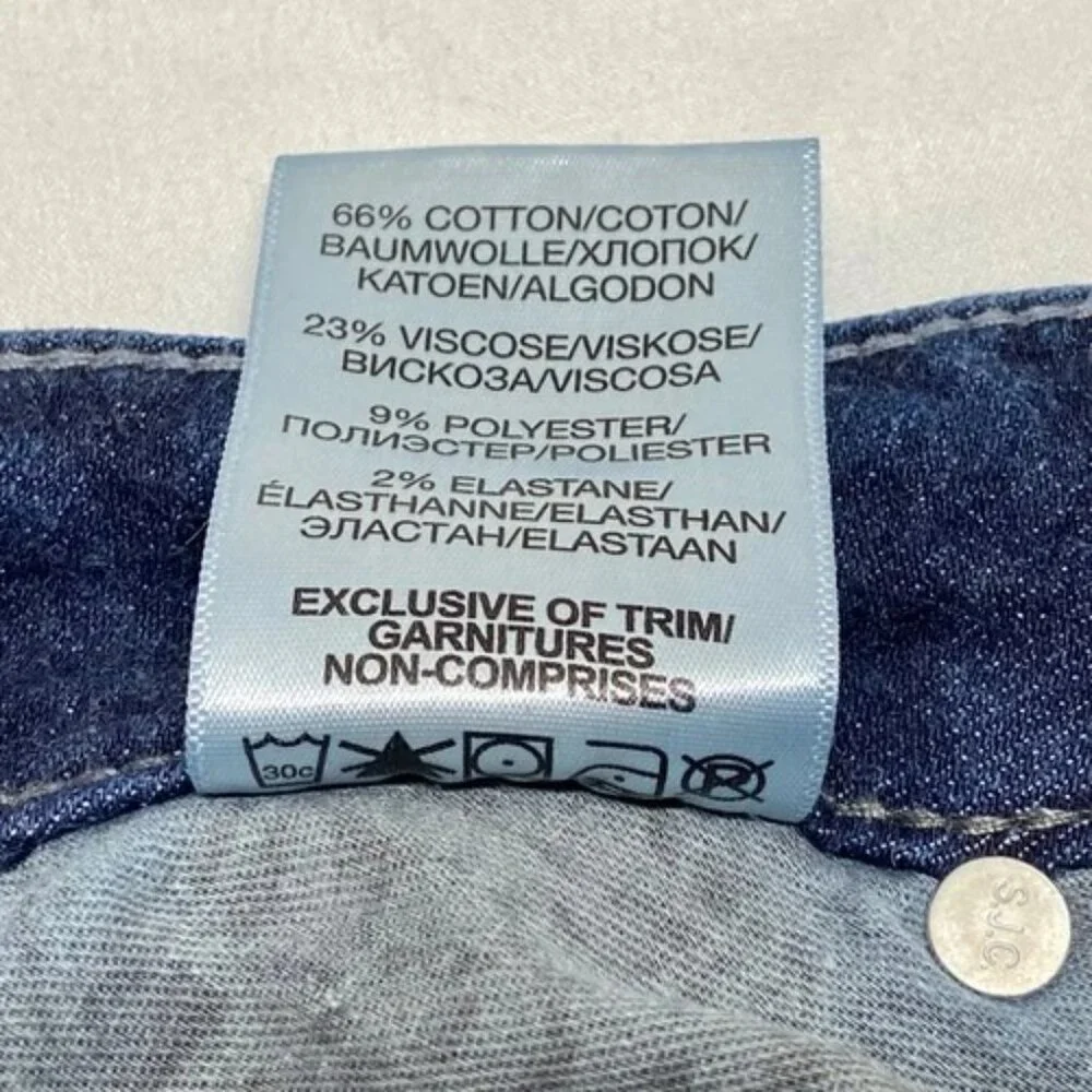 Silver Jeans Women’s W33/L31 Dark Blue Suki High Baby Boot Western Fluid‎ Denim